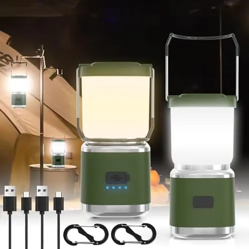 Hoxida Rechargeable 336LM LED Portable Camping Lantern 2-Pack