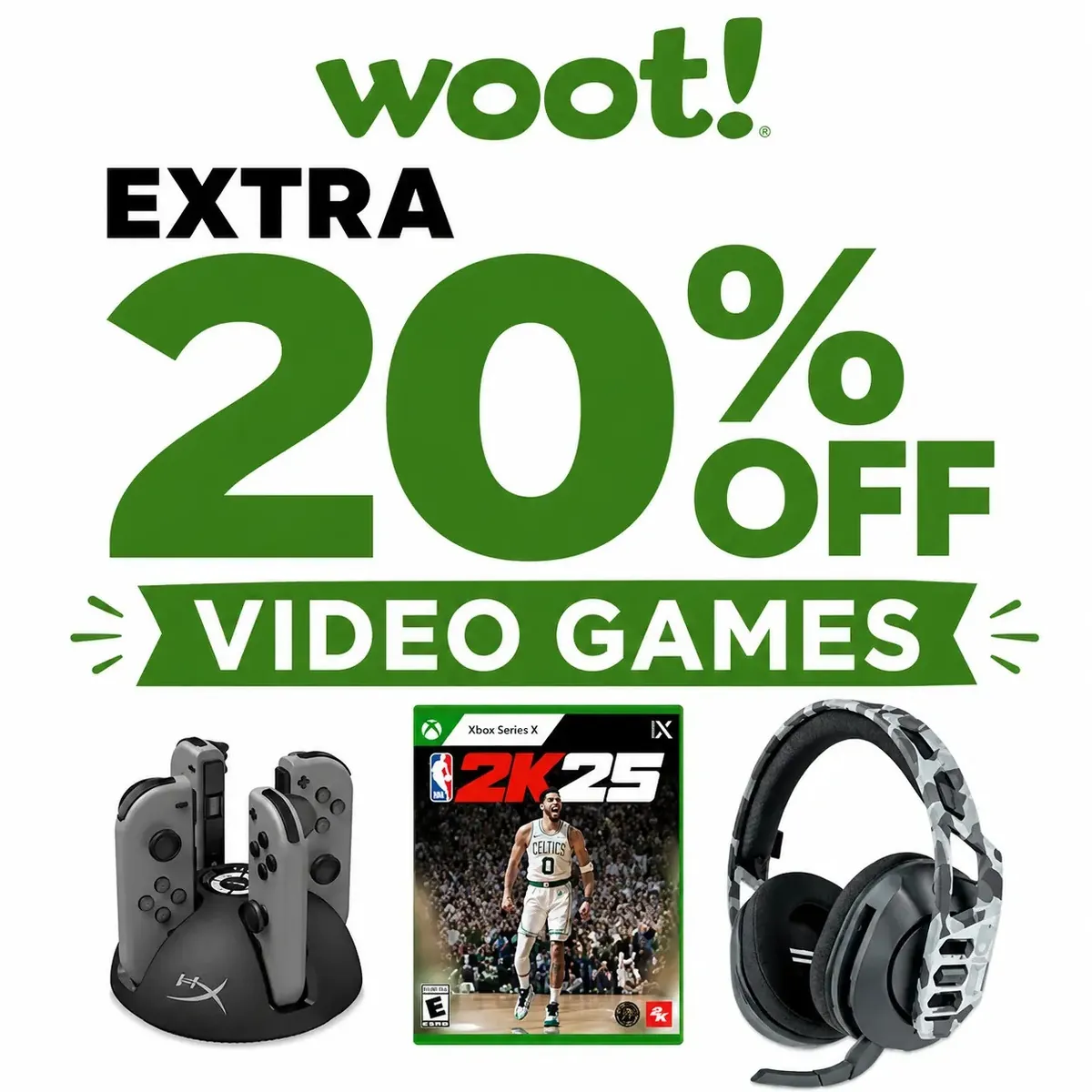 Woot Games and Accessories Extra 20% Off