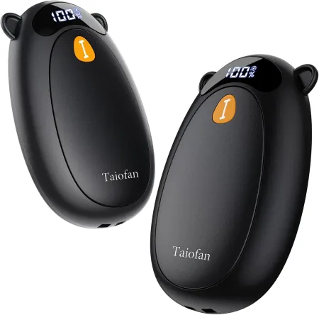 2-Pack Taiofan Rechargeable Hand Warmers with LED Display & Fast Heating