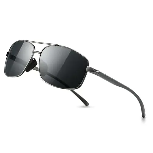 SUNGAIT Ultra Lightweight Rectangular UV400 Polarized Sunglasses