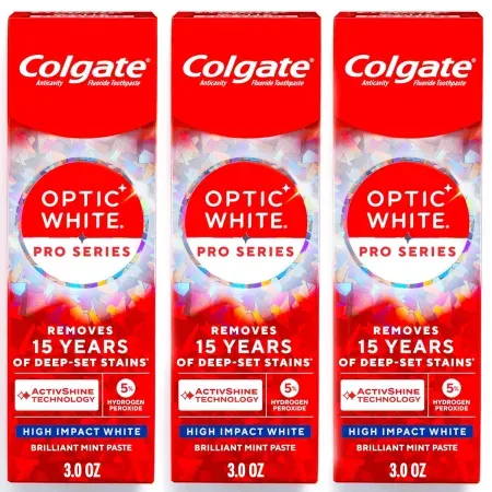 3-Pack 3oz Colgate Optic White Pro Series High Impact White Toothpaste