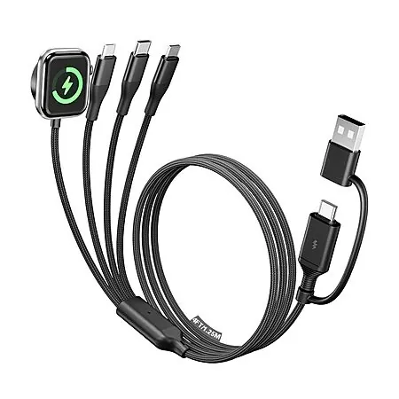 4' A-Pce 4-in-2 Multi Charging Cable w/ Smartwatch Charging