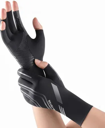 SOLOEVER Fingerless Compression Arthritis Gloves w/ Non-Slip Grip