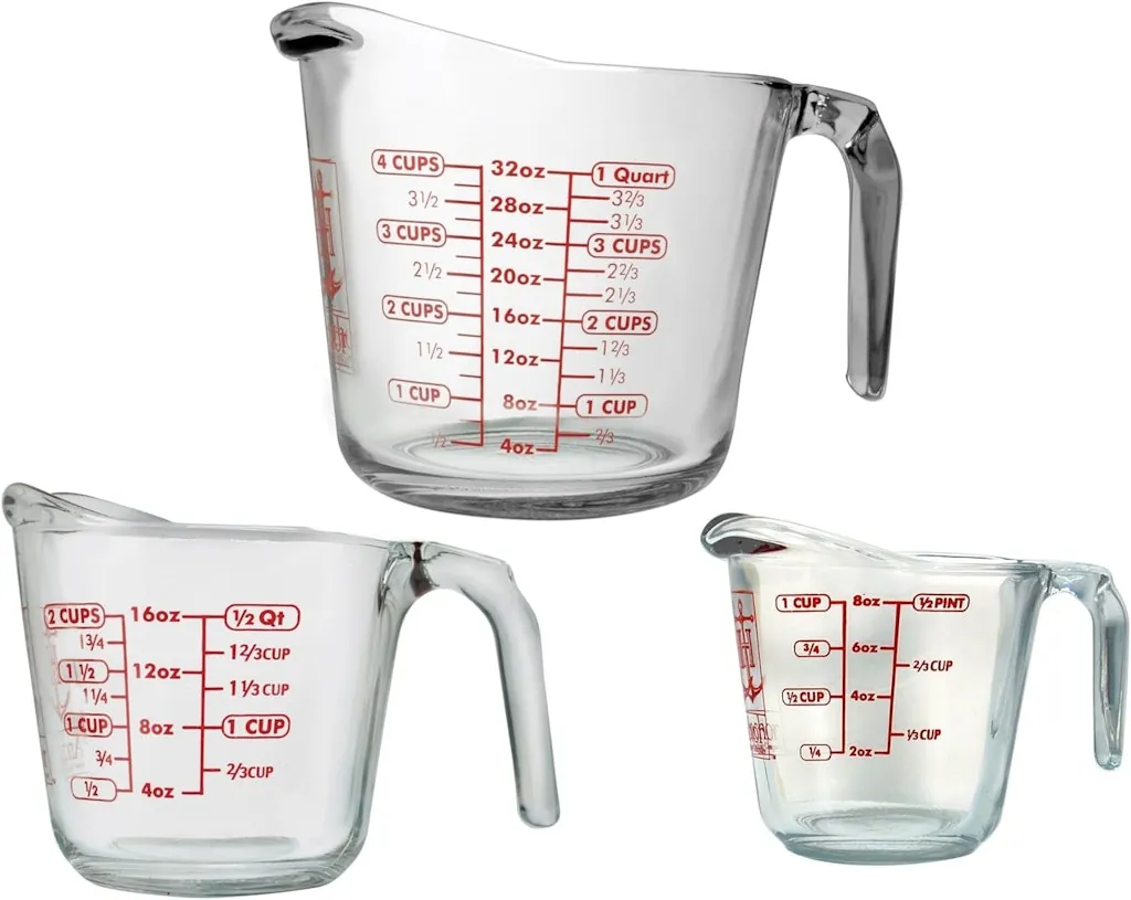 Anchor Hocking 3-Piece Glass Measuring Cups Set