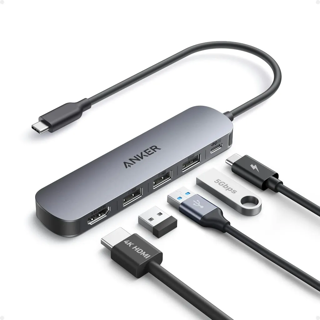 Anker USB-C 5-in-1 Hub w/ 4K HDMI Multiport Adapter