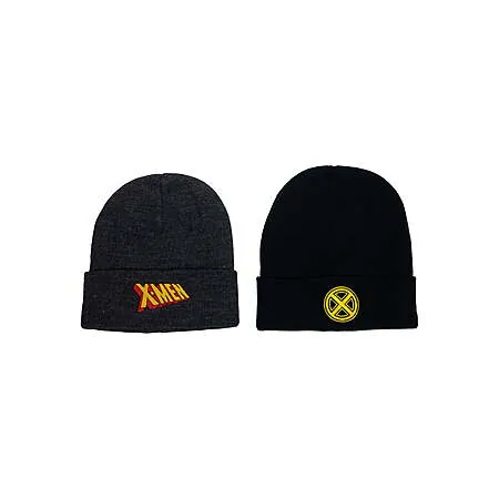 2-Pk Marvel X-Men Logo Adult Beanie Hats