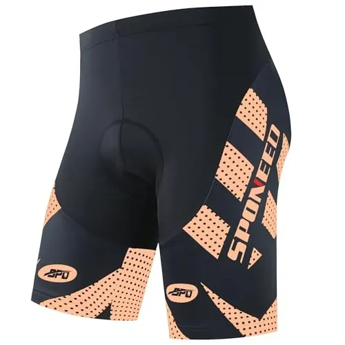 Sponeed Men's Gel-Cushioned Cycling Shorts