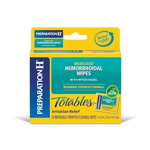 Preparation H Totables Hemorrhoid Flushable Wipes
