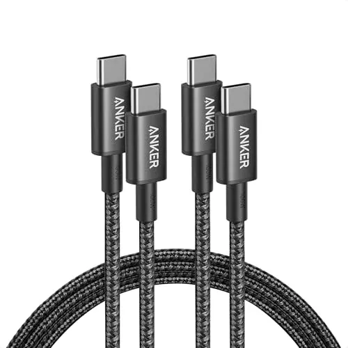 Anker USB C to USB C Cable 100W (2-Pack, 6 ft, Black)
