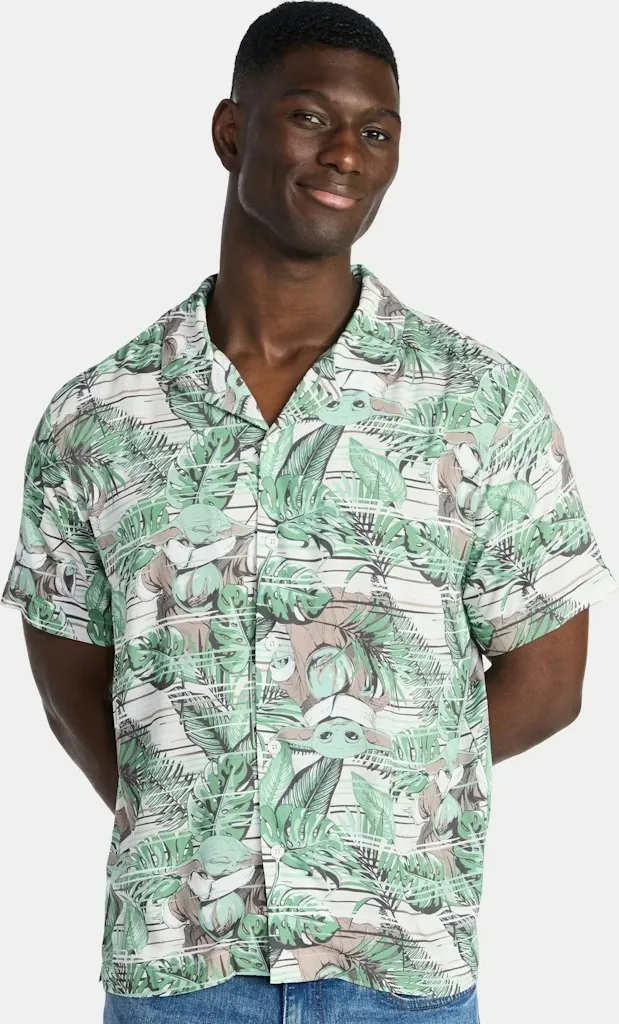 Star Wars Men's Grogu Button-Up Shirt