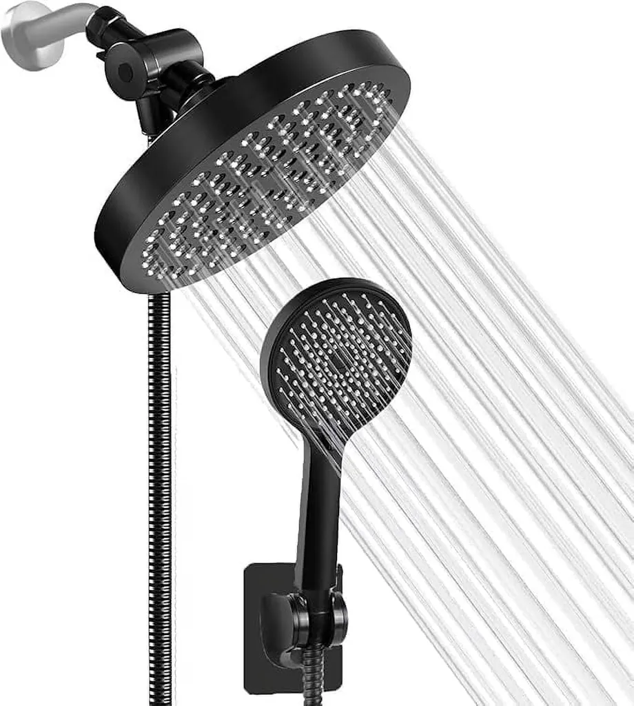 Rain Shower Head & Handheld Shower Head Combo w/ 60" Hose