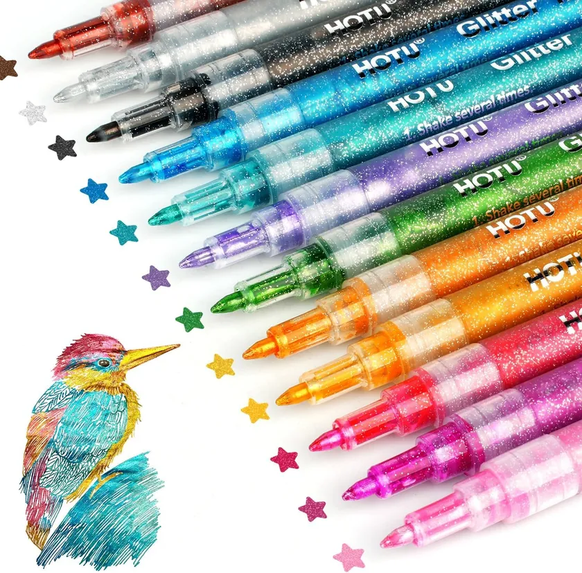 Hotu Glitter Markers Pens 12 Pack