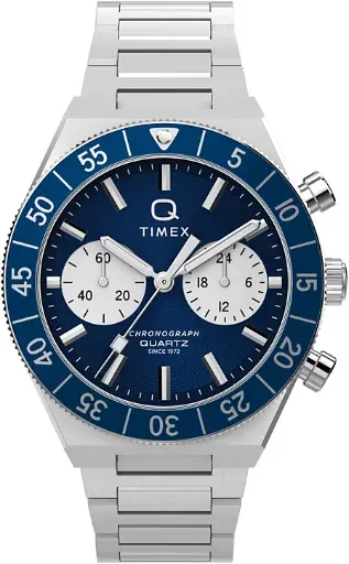 Timex Men's Quartz Chronograph Silver-Tone Stainless Steel Watch 40mm