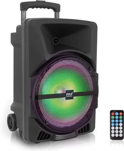 Pyle 1200W Bluetooth Portable PA Speaker System with Party Lights