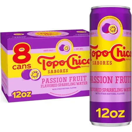 8-Pack 12oz Topo Chico Sabores Passionfruit Sparkling Water