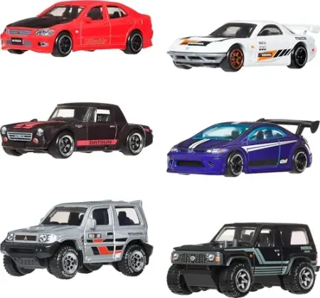 6-Pack Hot Wheels Silver Series Streets of Japan Toy Cars