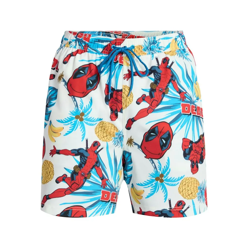 Marvel Men's Deadpool Palms Swim Trunks