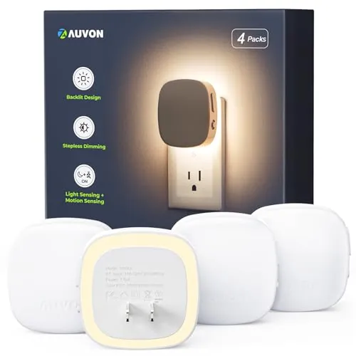Plug-in LED Backlit Night Light 4 Packs