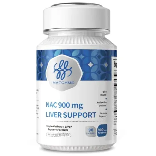 180-Count iMATCHME NAC 900mg Liver Support Supplement with Milk Thistle, Turmeric & Glutathione