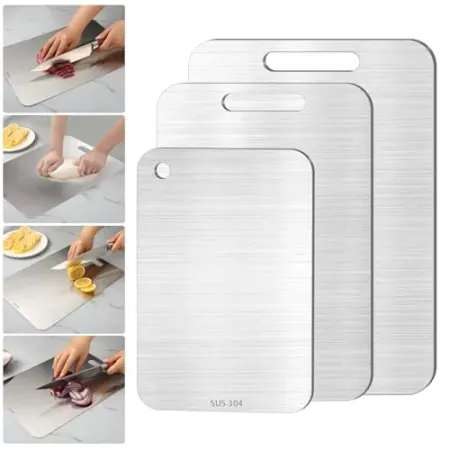 3-Pack VZZNN Stainless Steel Cutting Board Set