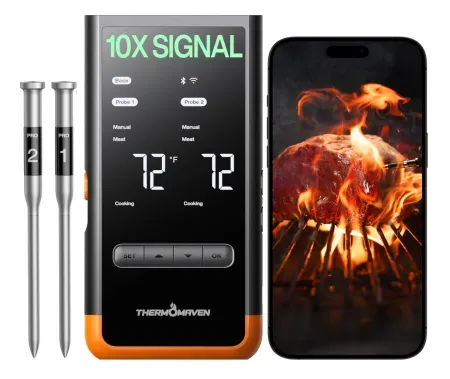 ThermoMaven Wi-Fi Wireless Meat Thermometer w/ Two Probes