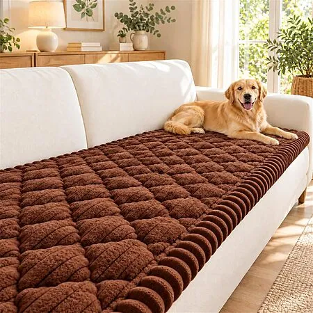 27.6" x 59" NILUOH Non-Slip Quilted Couch Cover for Dogs w/ Soft Flannel (4 Colors)
