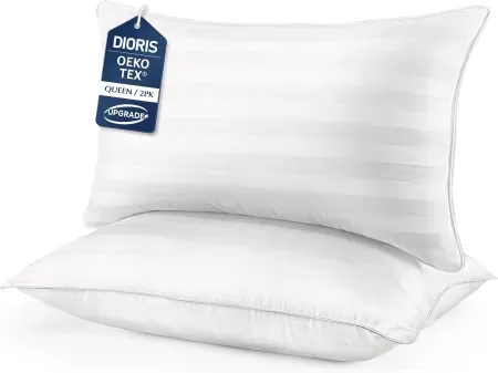 Set of 2 DIORIS Fluffy Pillows (Queen Size)