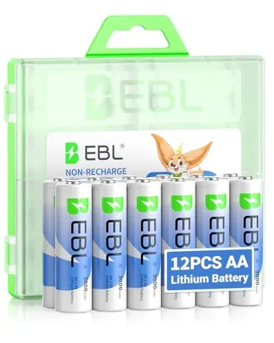 12 Pack EBL AA Lithium Batteries