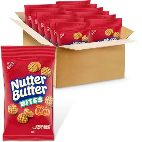 NUTTER BUTTER Bites Peanut Butter Sandwich Cookies, 12 - 3 oz Bags