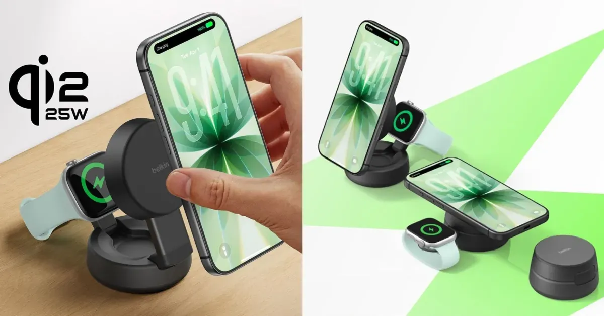 Belkin’s Qi2.2 25W 2-in-1 Convertible MagSafe Charger hits lowest price ahead of fall Prime Day at nearly 40% off