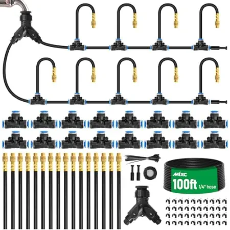 MIXC 1/4" 100-Foot Drip Irrigation System