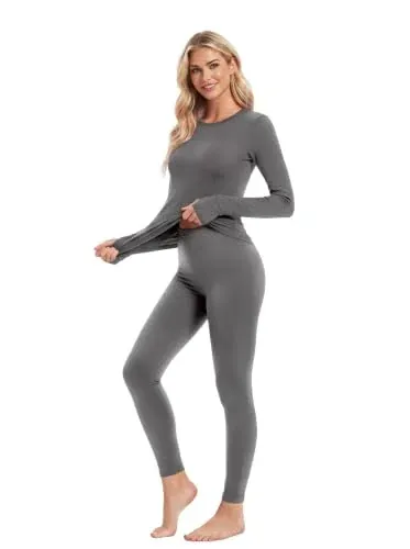 Ekouaer Women's Thermal Underwear Long Johns Base Layer Set