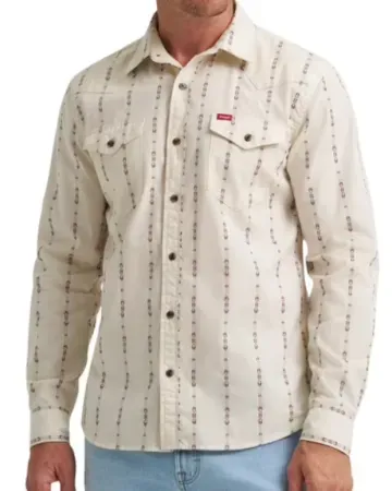 Wrangler Men's Slim Fit Long Sleeve Denim Shirt w/ Sunglasses Cleaner