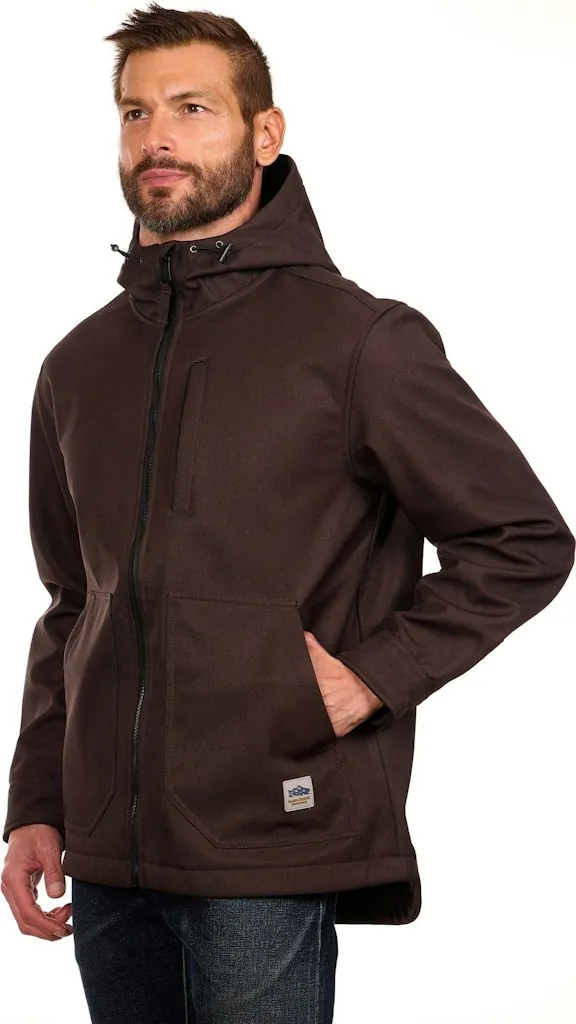 Bass Creek Outfitters Men's Twill Bonded Fleece Softshell Jacket