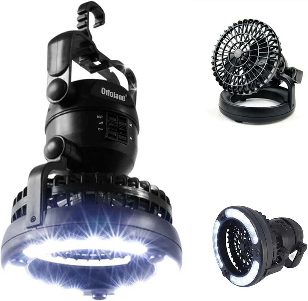 Odoland Portable LED Camping Lantern with Ceiling Fan