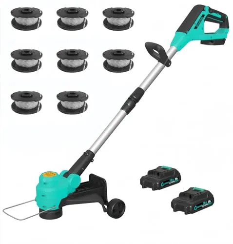 Garvee Cordless String Trimmer w/ 2x 2.0Ah Batteries & 8-Pack Spools
