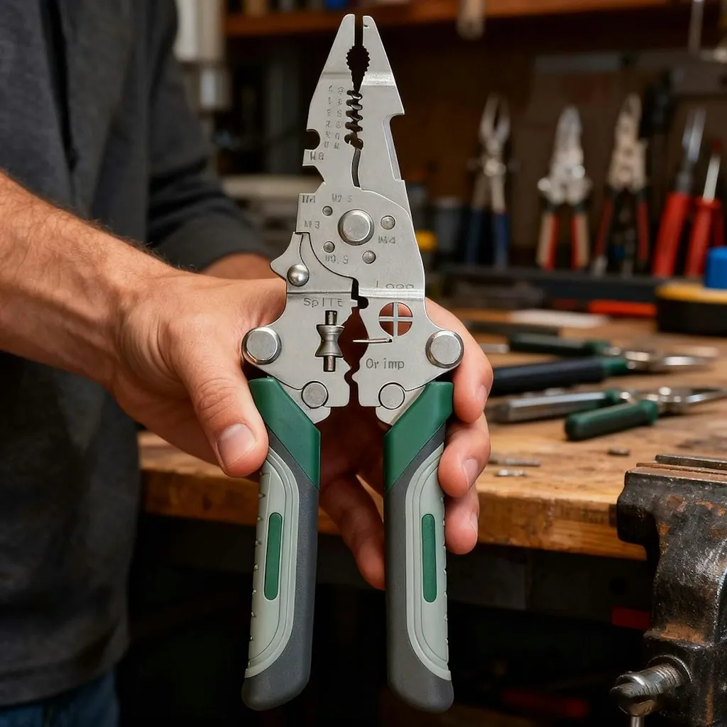 12-in-1 Foldable Wire Stripper & Cable Cutter Tool