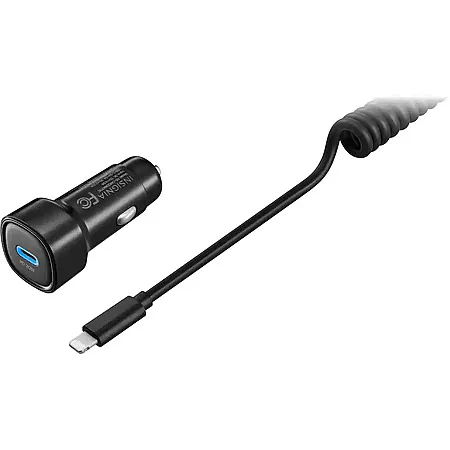 Insignia™ - 20W 4 ft. Car Charger Kit for Apple iPhone, iPad and iPod - Black - Open Box
