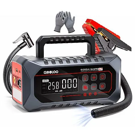 Prime: GOOLOO A7 12V 6000A Car Jump Starter w/ 160 PSI Air Pump (Inflate/Deflate)