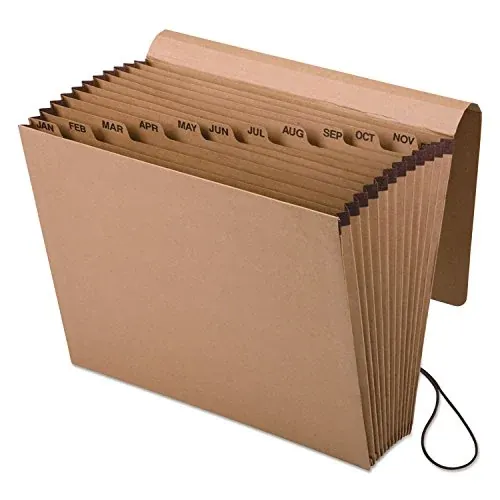 Pendaflex Expanding Kraft File with Flap Jan.-Dec. Index 12 x 10