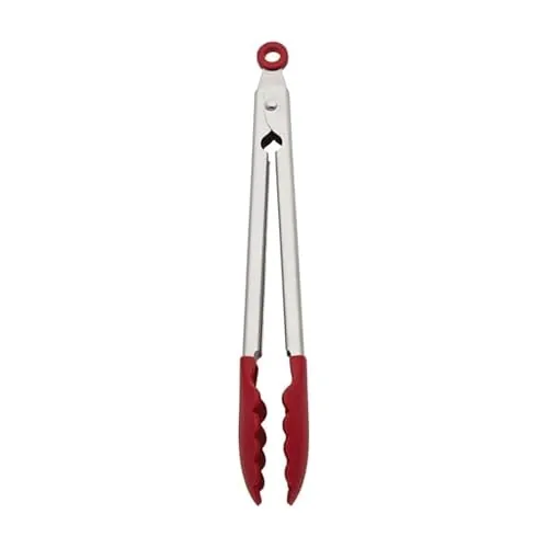 KitchenAid 12" Silicone Stainless-Steel Tongs (Red)