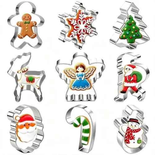 Christmas Cookie Cutters Set, 9 Pieces