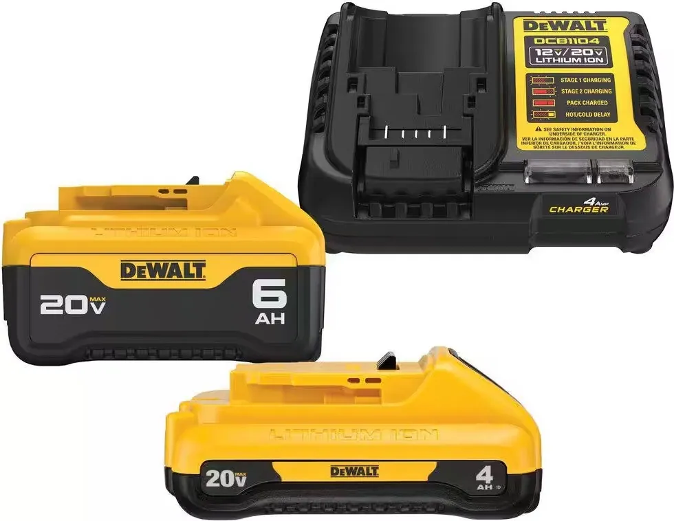 DeWalt 20V Max Lithium-Ion 6.0Ah / 4.0Ah Battery Starter Kit