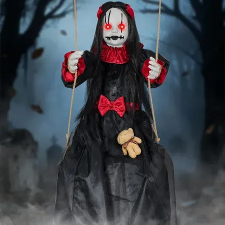 4.6' TAINAT Scary Halloween Hanging Swinging Doll