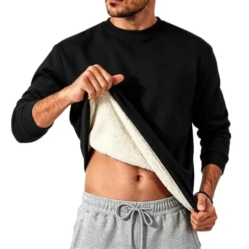 Men's Sherpa Lined Crewneck Sweatshirt