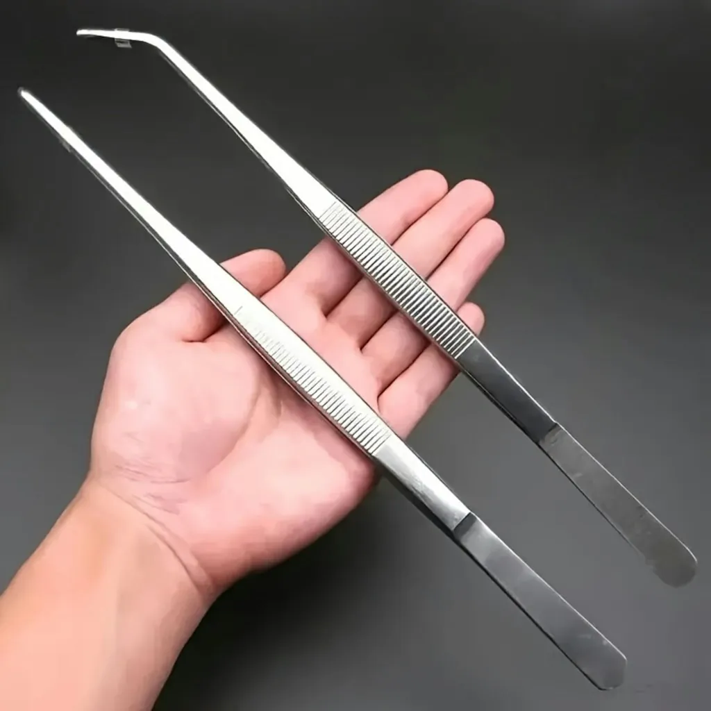 Long Stainless Steel Tweezers 2-Pack