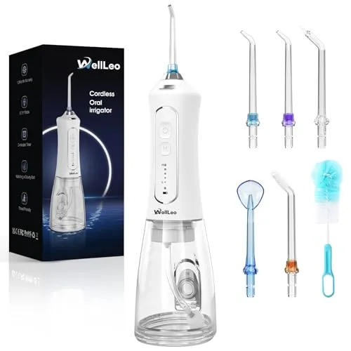 WellLeo 300ml Cordless Rechargeable Water Flosser