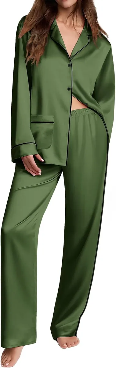 Ekouaer Women’s Satin Pajama Set