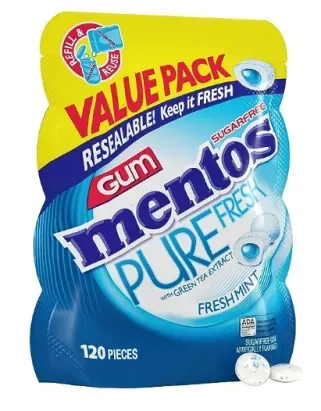 120-Piece Mentos Pure Fresh Sugar-Free Chewing Gum