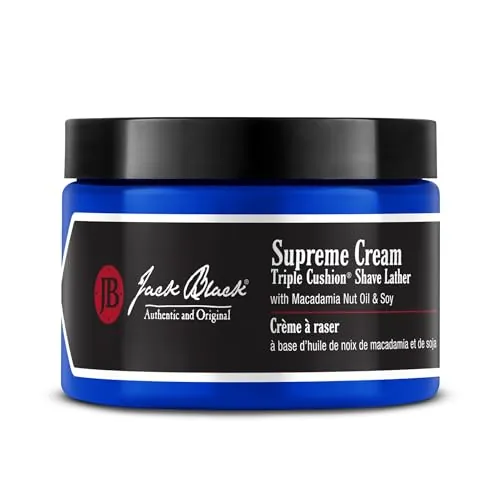 Jack Black Supreme Cream Triple Cushion Shave Lather Shaving Cream 9.5 Fl Oz